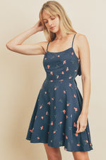Floral Tie-Back Mini Dress