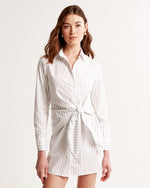 Long-Sleeve Wrap Shirt Dress