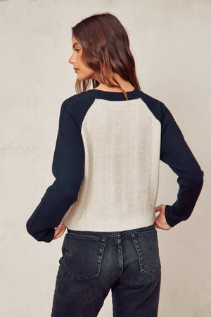 Cable Knit Raglan Sweater