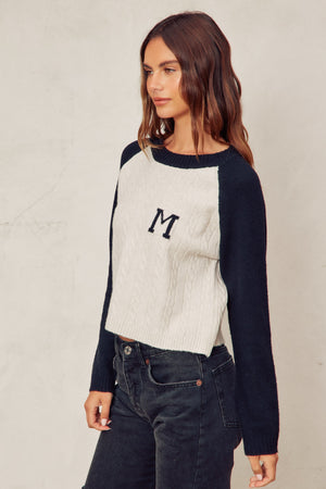 Cable Knit Raglan Sweater