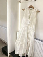 Lace Drawstring Maxi Dress