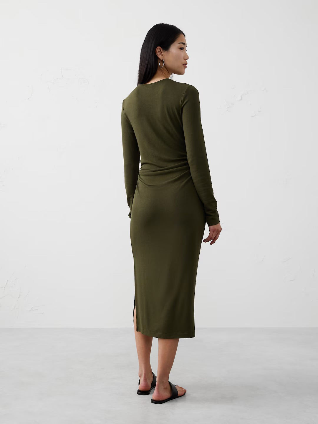 Soft Luxe Shirred Midi Dress