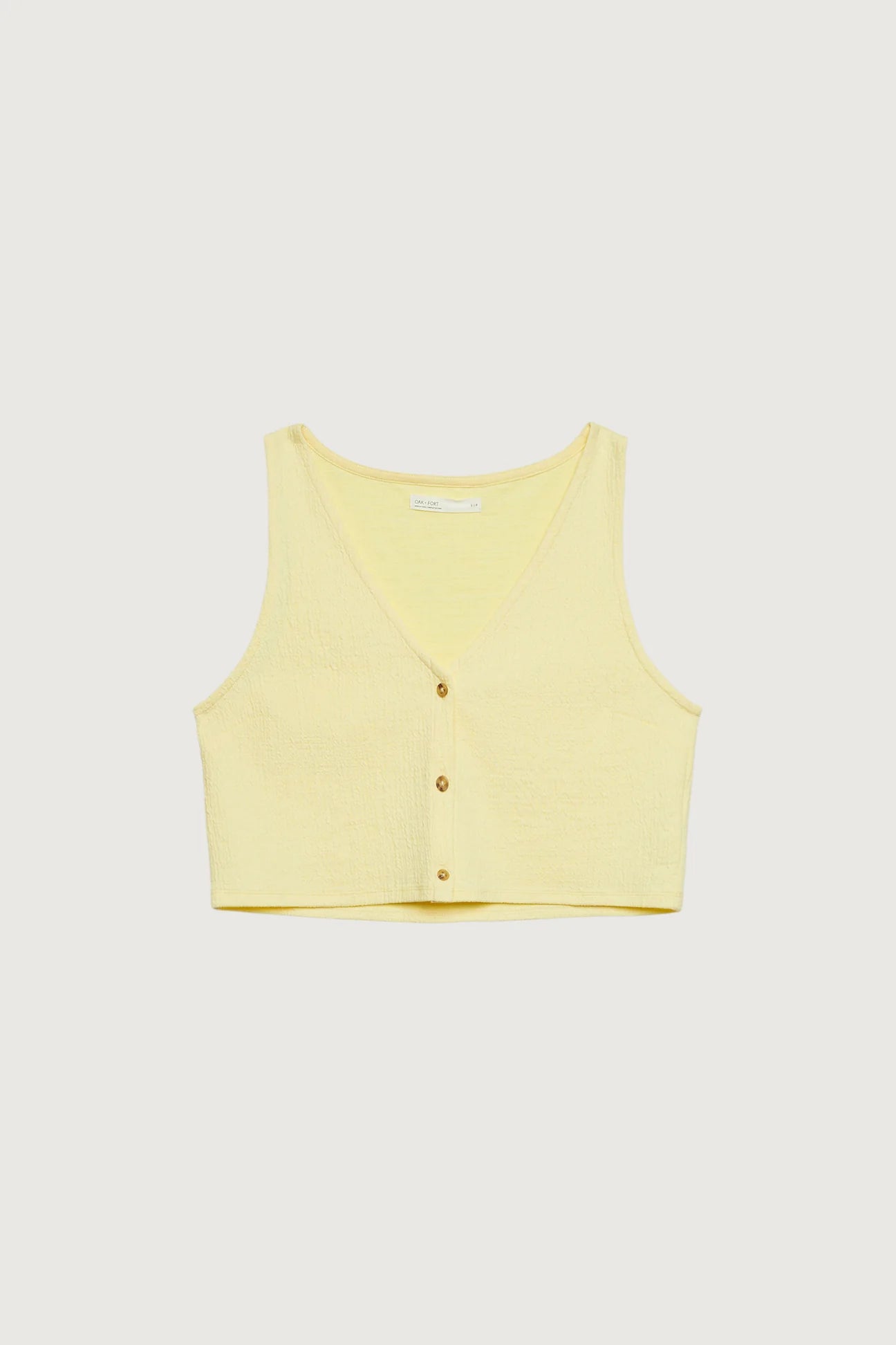 Textured Button Front Tank