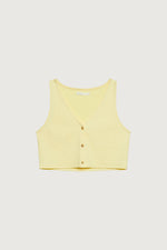 Textured Button Front Tank