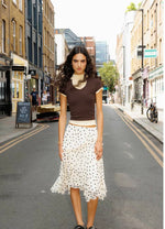 Polka Ruffle Asymmetrical Skirt
