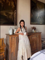 Lace Drawstring Maxi Dress