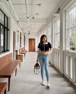 Cropped Knit Blouse + Skirt Set
