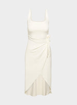 Squareneck Wrap Midi Dress