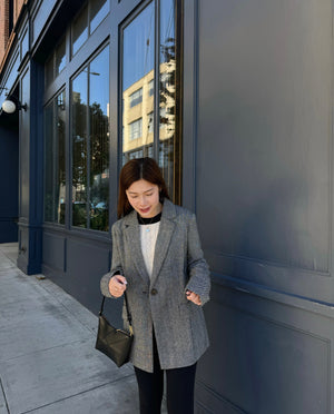 One Button Wool-Blend Blazer