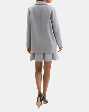 Double Faced Wool-Cashmere Open Front Short Coat