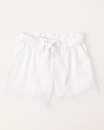 Girls Belted Linen-Blend Shorts