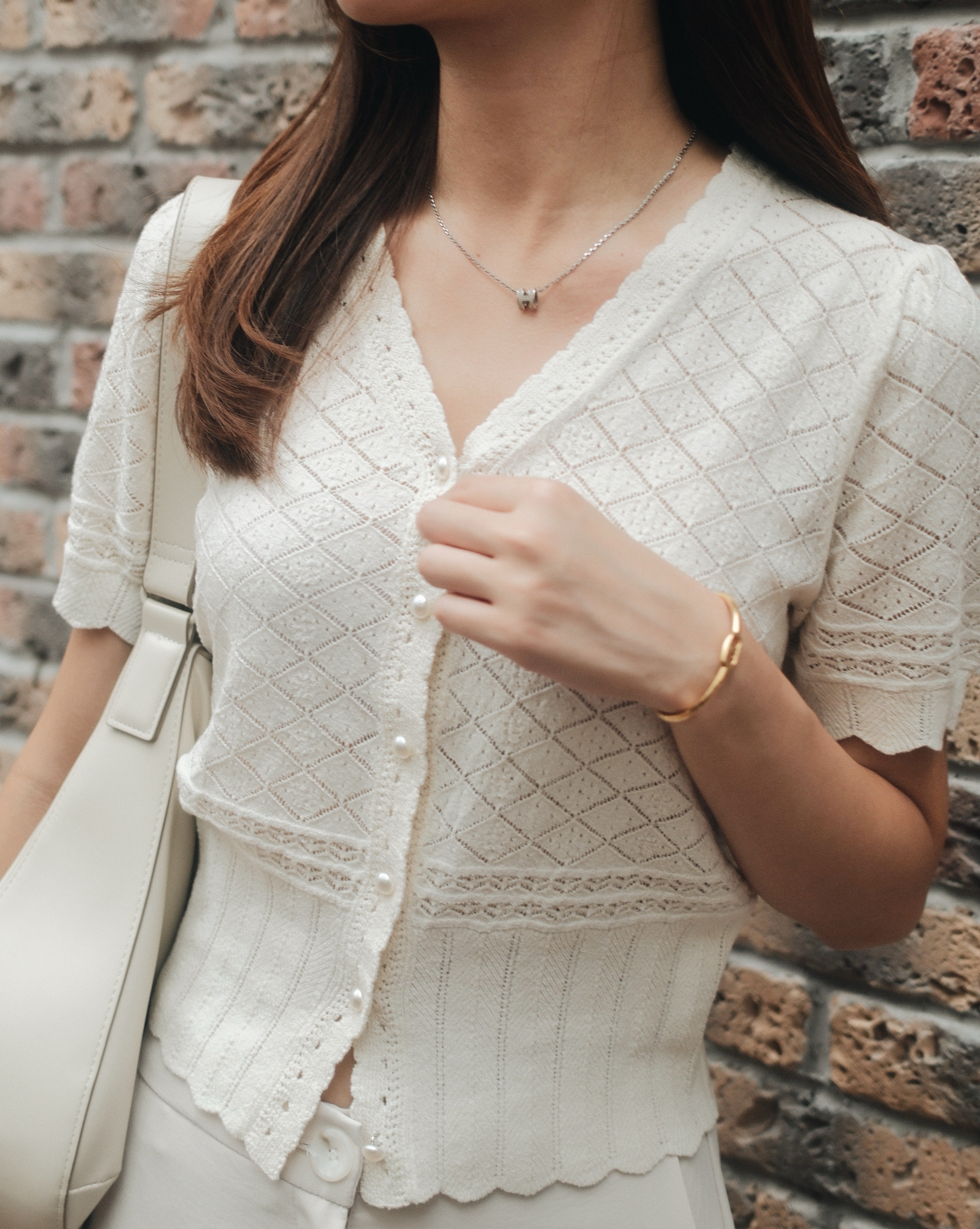 Lucia Hollow Cotton Cardigan