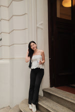Moonlit Breeze Scalloped Eyelet Peplum Top