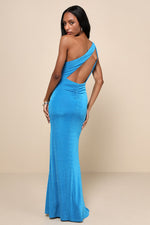 Especially Breathtaking Taupe Ruched One-Shoulder Maxi Dress