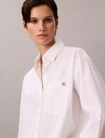 Cotton Poplin Relaxed Button-Down Shirt