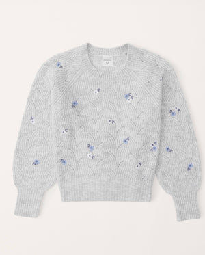 Girls Embroidered Stitch Sweater