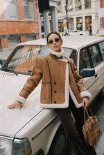 Callen Suede and Fur Faux Shearling Coat