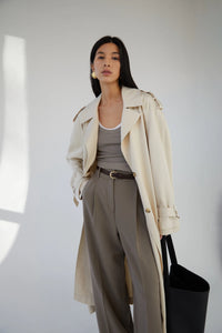 Flowy Tencel Trench Coat