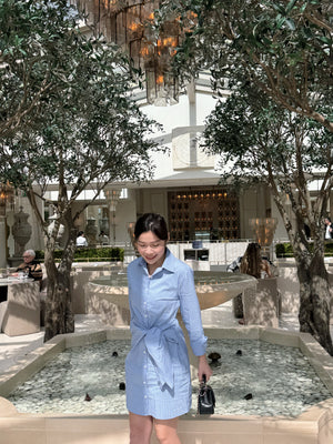 Long-Sleeve Wrap Shirt Dress