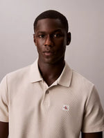 Men Woven Monologo Classic Polo Shirt