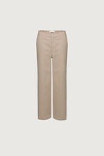 Cropped Twill Wide Leg Pant