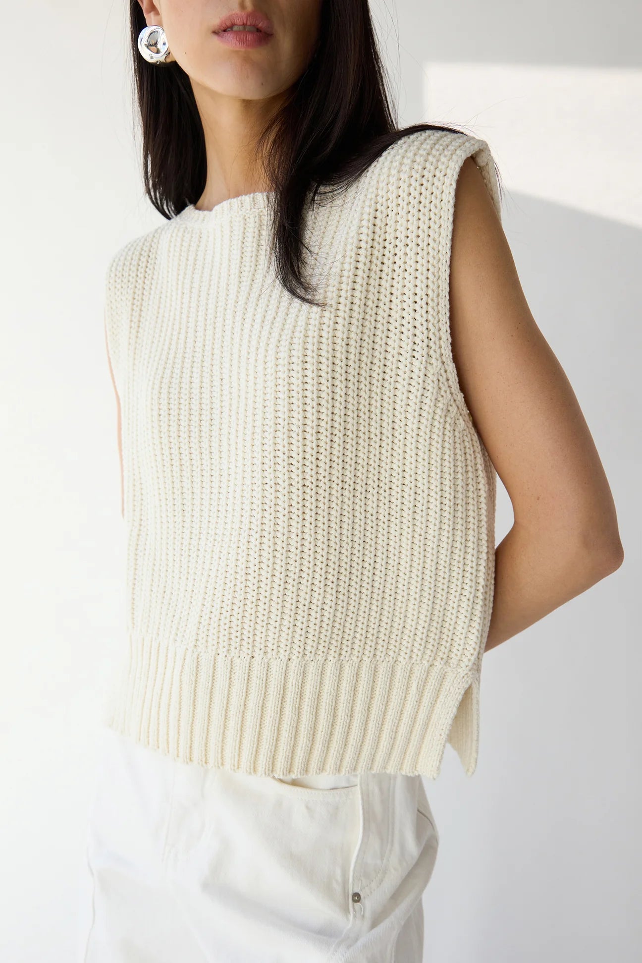 High Neckline Knit Tank