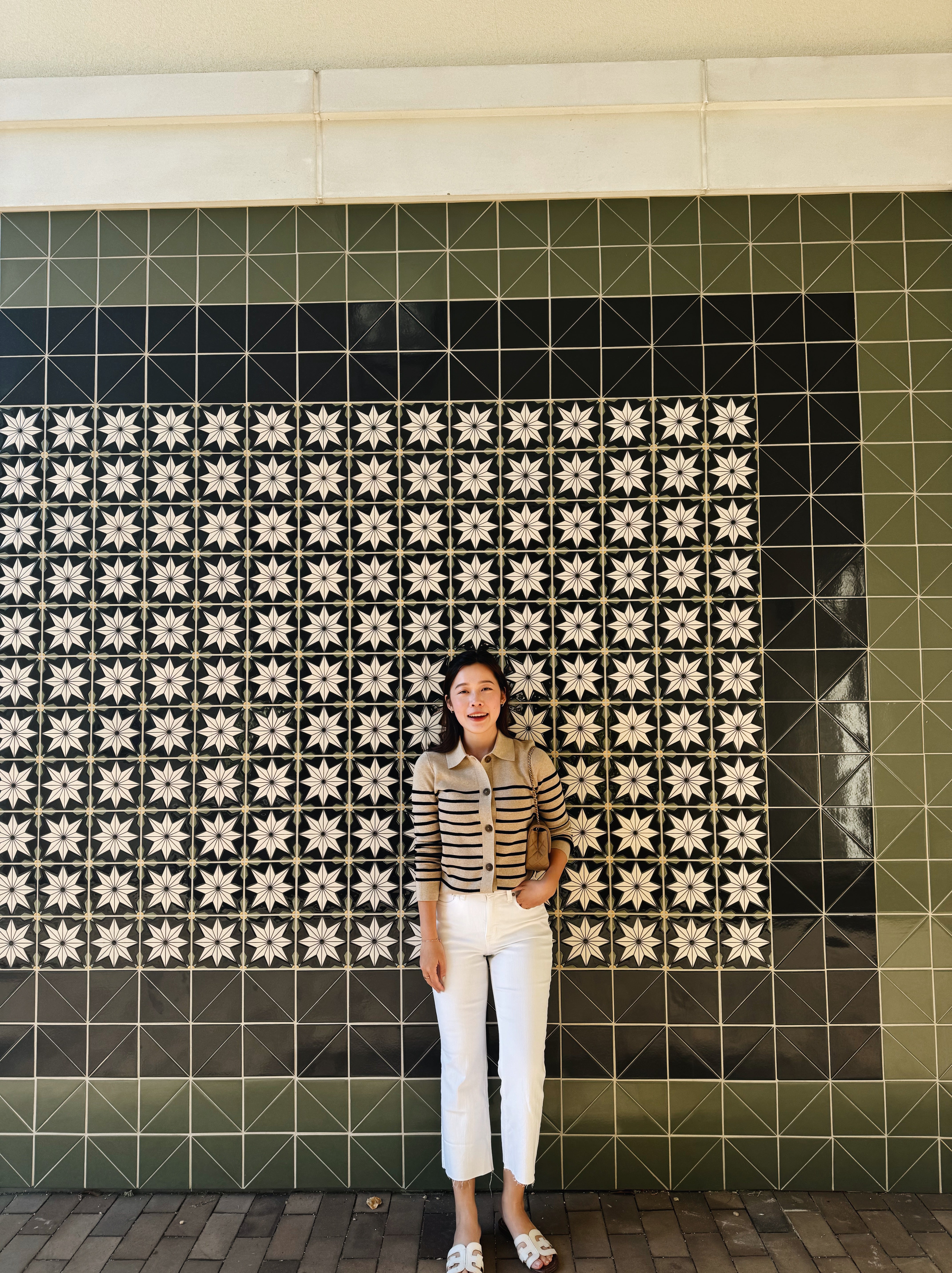 Striped collared sweater-jacket