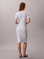 Cotton Rib Button-Down Dress