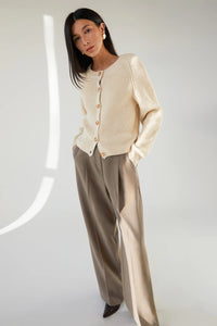 Chunky Knit Button Up Cardigan