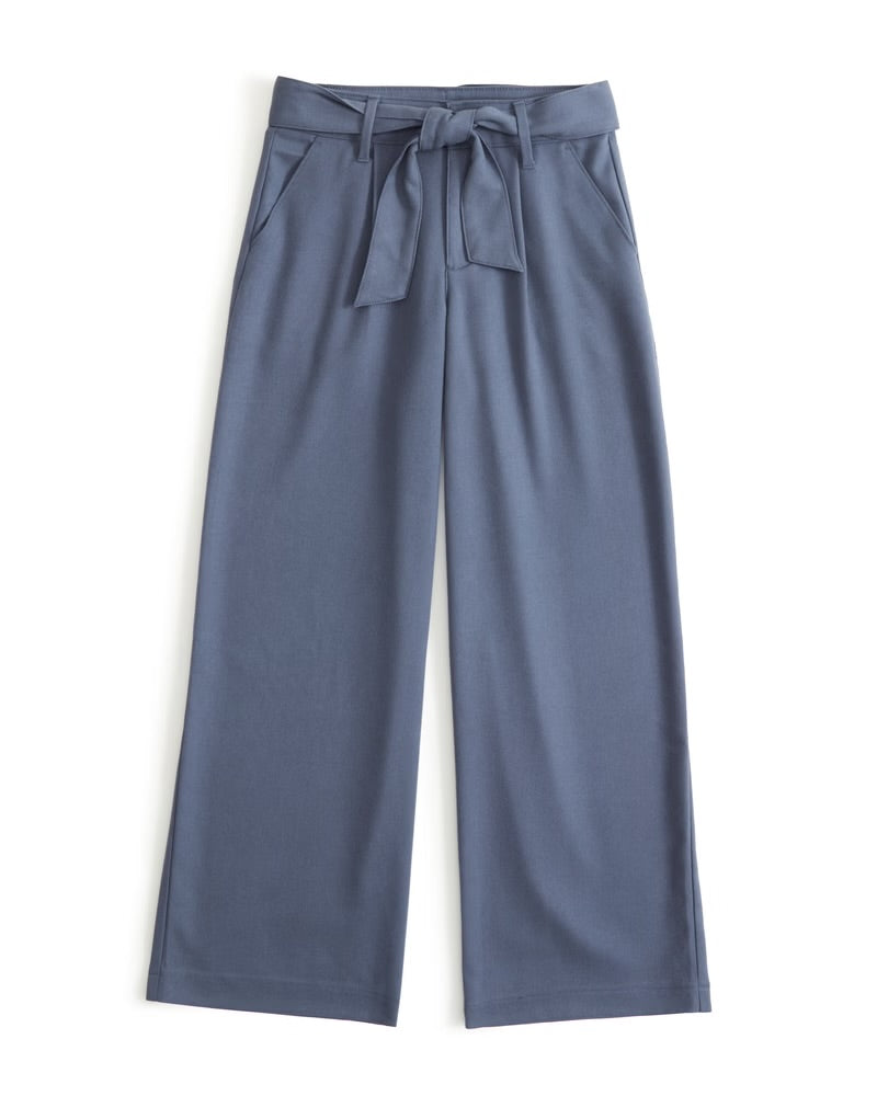 Girls High Rise Wide Leg Trousers