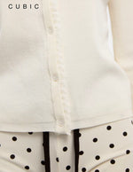 Lace-trimmed Linen Knit Cardigan