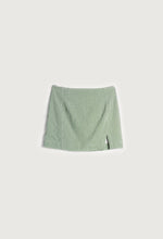 Gingham Mini Skirt with Front Slit