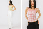 Checkered Knit Camisole top