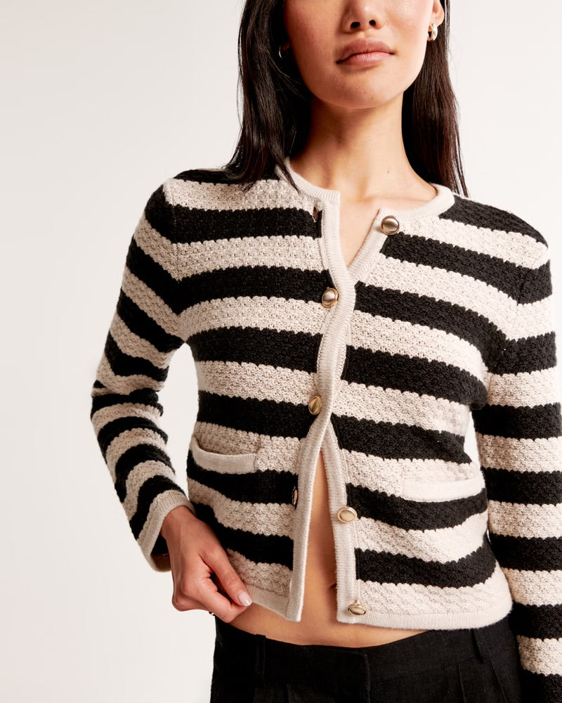 Textural Crew Sweater Jacket