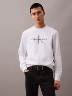 Men Monogram Logo Fleece Crewneck Sweatshirt