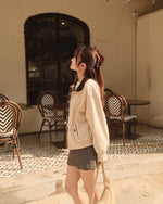 Genevieve Contrast Collar Reversible Jacket