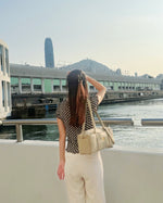 Gingham Print Ruffle-Edge Top