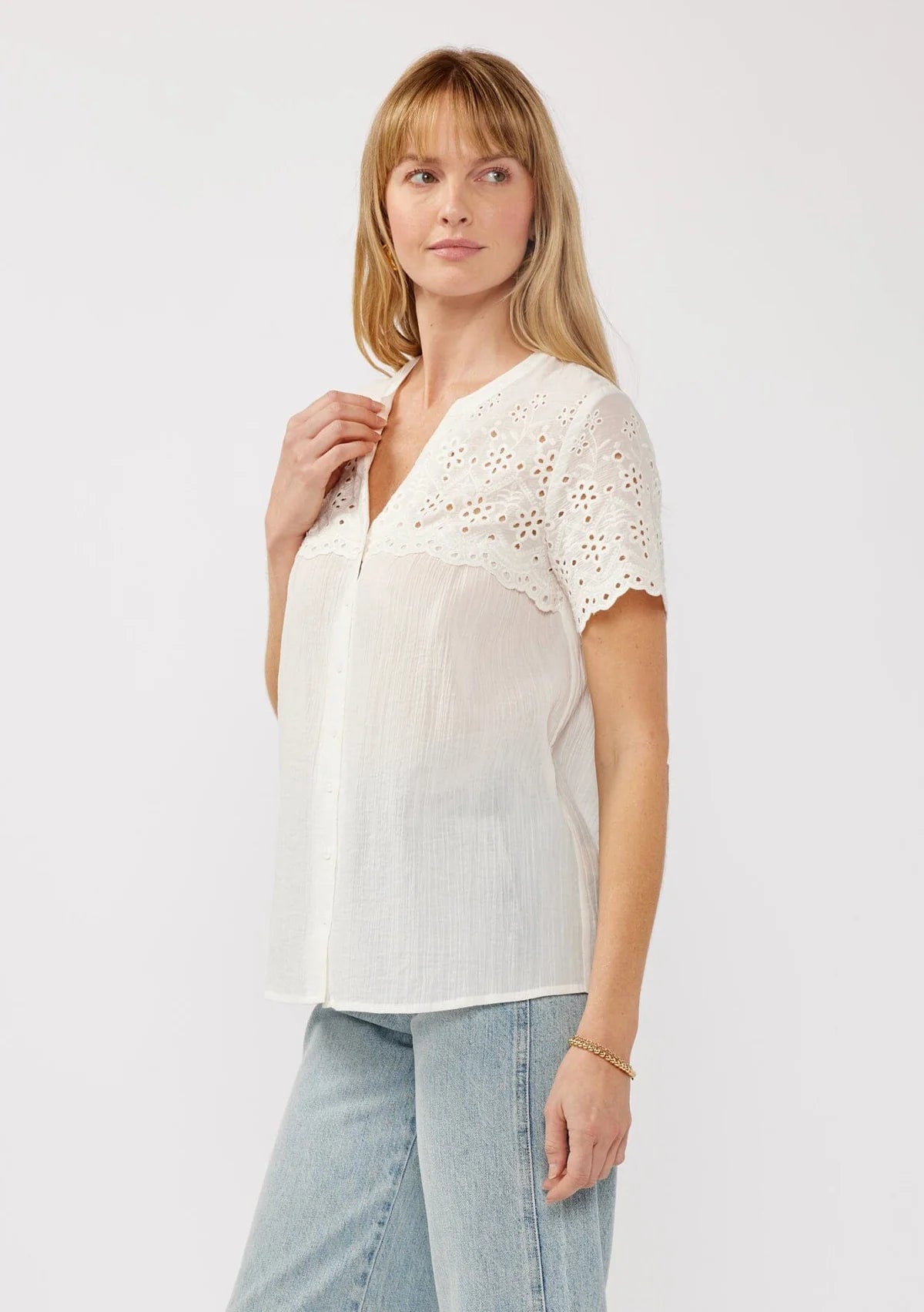 Levana Floral Eyelet Top