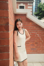 Contrast Trim Sleeveless Knit Mini Dress