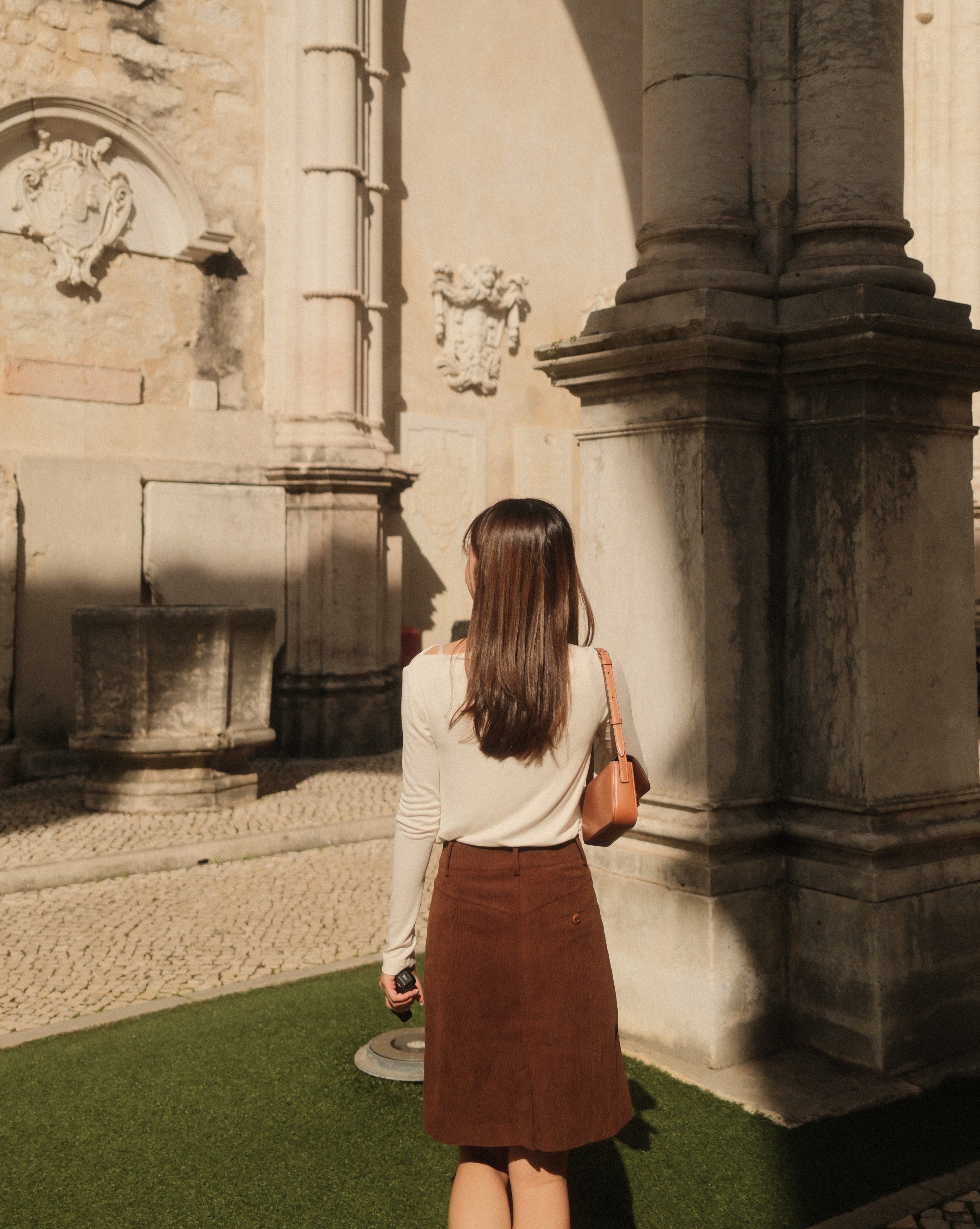 Amalia Corduroy Mid-Length Skirt