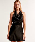 Tie Back Cowlneck Mini Dress