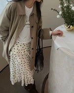 Polka Ruffle Asymmetrical Skirt