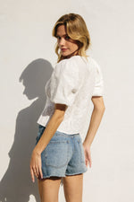 Keep You Waiting Puff Sleeve Button Down Top