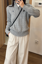 Boys Half Zip Cable Knit Sweater