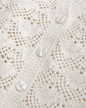 Short-Sleeve Crochet-Style Polo