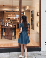Girls Belted Indigo Denim Shirtdress