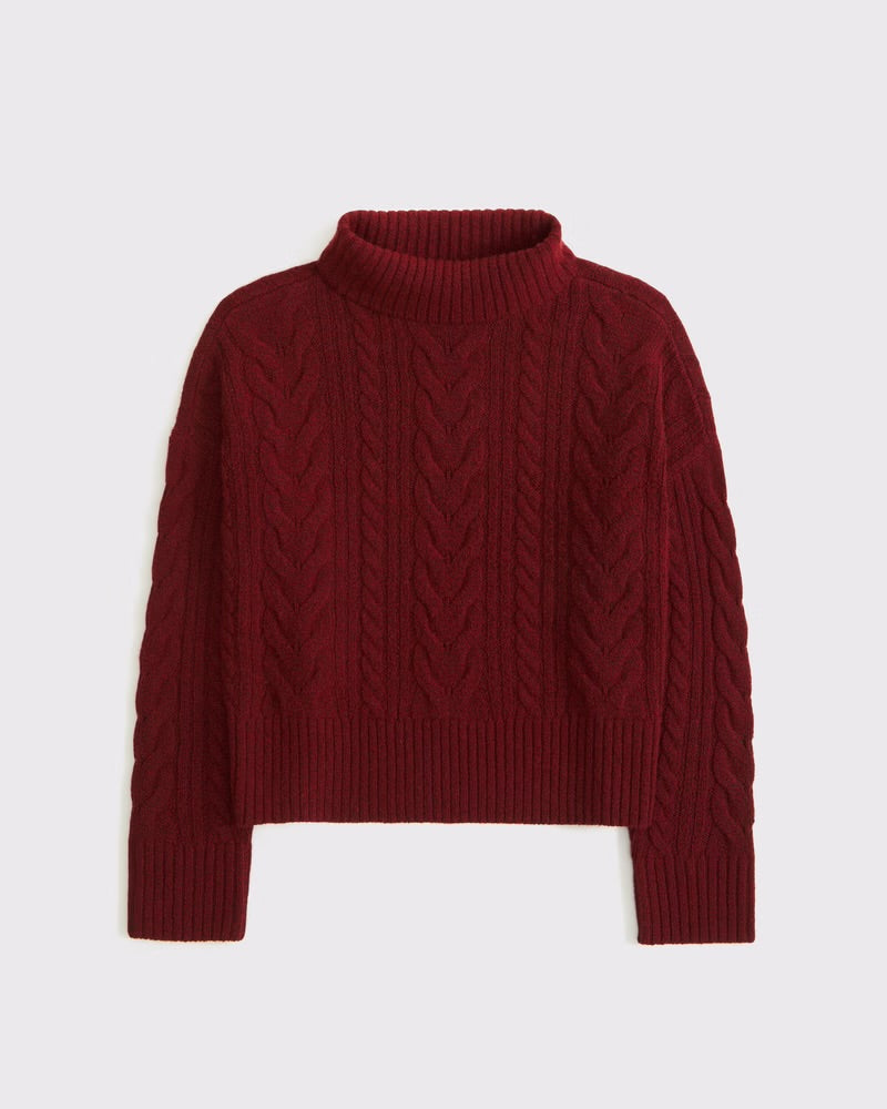 Girls Cable Turtleneck Sweater