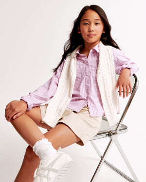 Girls Lightweight Cropped Shirt