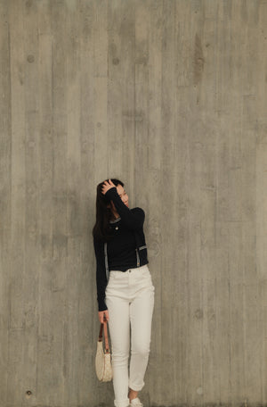 Contrast Trim Cardigan Set
