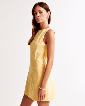 High-Neck Stretch Mini Dress